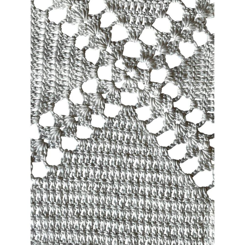 Hand Crocheted White Cotton Doilies Square Cottage Core VTG Wedding Country - Picture 7 of 14